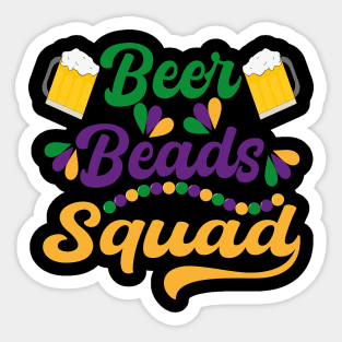 Mardi Grass Beer Beads Squad Sticker